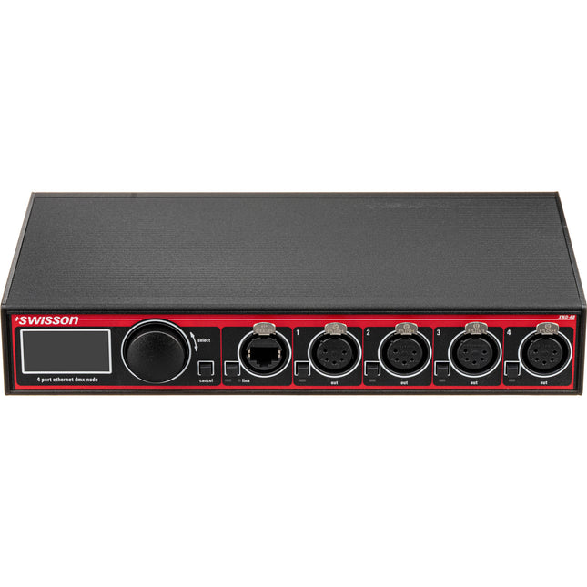 SWISSON XND Nodo Ethernet DMX 4 Puertos XLR 5-Pin OLED 7W Box Style