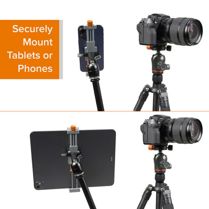 Tether Tools AeroTrac Sistema de Montaje para Tablets y Teléfonos 3.5 a 9.3 Pulgadas con Mini Ball Head y Adaptador Arca-Type