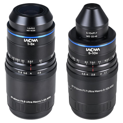 Venus Optics Laowa Aksen Pack de lentes Ultra Macro 17.5mm f1.7 y 45mm f2.8 para Sony E
