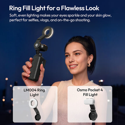 Ulanzi LM004 Luz Anillo para Gimbal DJI Osmo Pocket 4 Ajustable