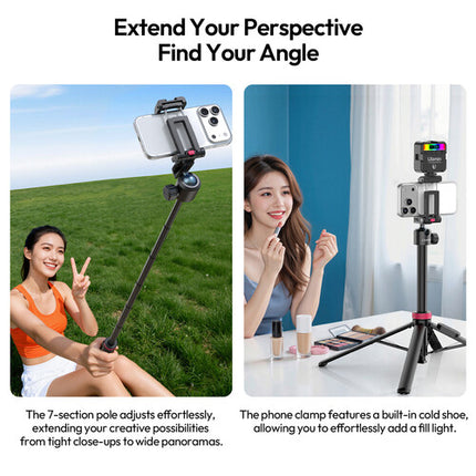 Ulanzi MT-44 B Soporte 2 en 1 Quadpod y Selfie Stick 3.3 lb con Control Remoto Bluetooth