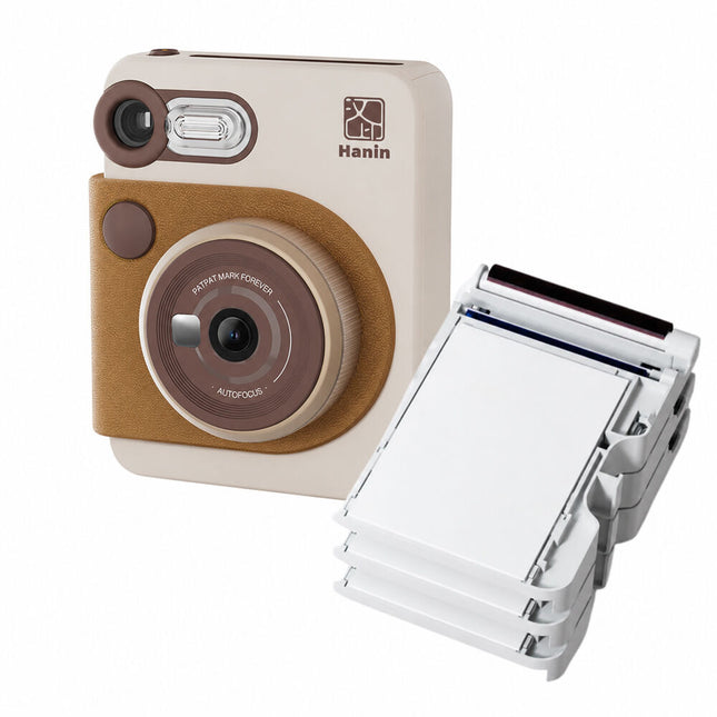 Cámara Instantánea Hanin M6 Pro 2MP Pantalla 1.8" Kit de Películas 20 Exp. Marrón
