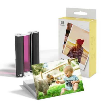 Hanin Papel Foto 4 x 6 Pulgadas y Cinta para Impresora CP4100 54 Hojas