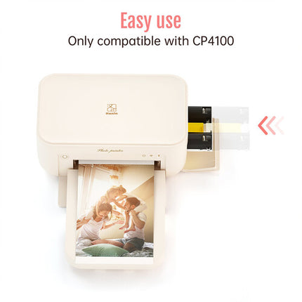 Hanin Papel Foto 4 x 6 Pulgadas y Cinta para Impresora CP4100 54 Hojas