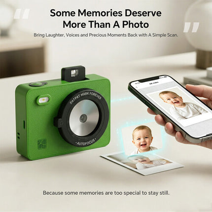 Hanin M5S Cámara Instantánea Verde con Kit de Film 20 Exposiciones 2MP 300 dpi