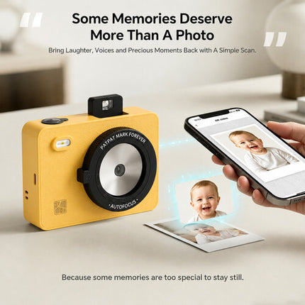 Hanin M5S Cámara Instantánea con Kit de Película 2MP 300 dpi 20 Exposiciones Amarilla