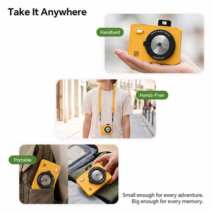 Hanin M5S Cámara Instantánea con Kit de Película 2MP 300 dpi 20 Exposiciones Amarilla