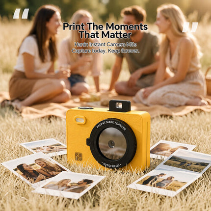 Hanin M5S Cámara Instantánea con Kit de Película 2MP 300 dpi 20 Exposiciones Amarilla