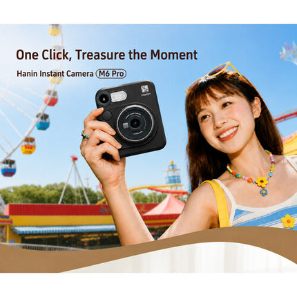 Hanin M6 Pro Cámara Instantánea 2MP 20 Exposiciones Kit de Película Negra