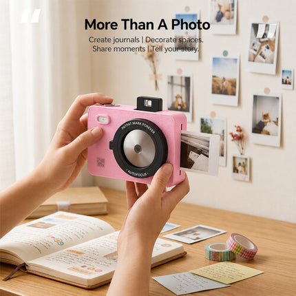 Hanin M5S Cámara Instantánea Rosa con Kit de Película 20 Exposiciones 2MP 300 dpi