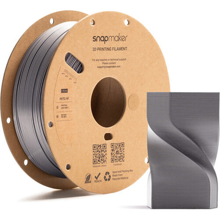 Snapmaker PETG HF RFID Filamento 1kg Gris Resistente Calor Agua Químicos