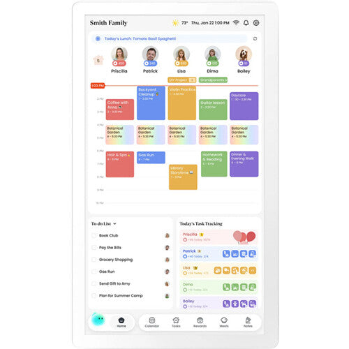 Cozyla Calendar Neo Pantalla 24 Pulgadas Calendario Familiar Rotativo con Clima en Tiempo Real