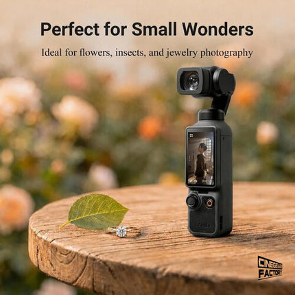 CineGearFactory Lente Macro para DJI Osmo Pocket 3 y 4 10x 0.98-1.6