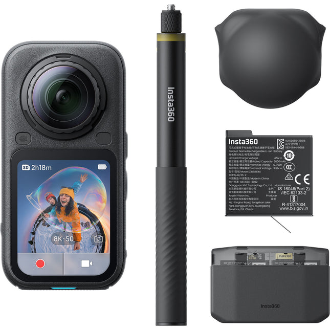 Insta360 X6 Cámara 360° 8K 50fps 47GB Bundle Essentials Negro