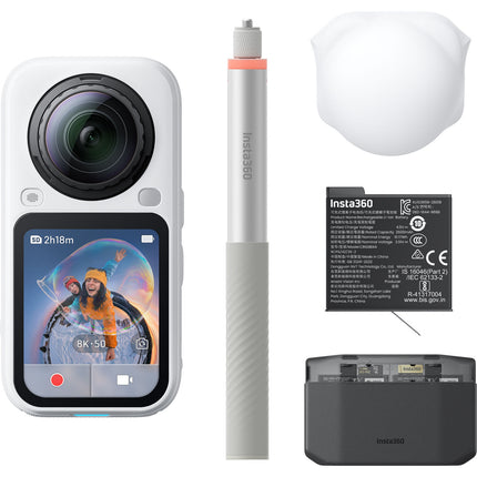 Insta360 X6 Cámara 360° 8K 47GB Bundle Essentials Arctic White