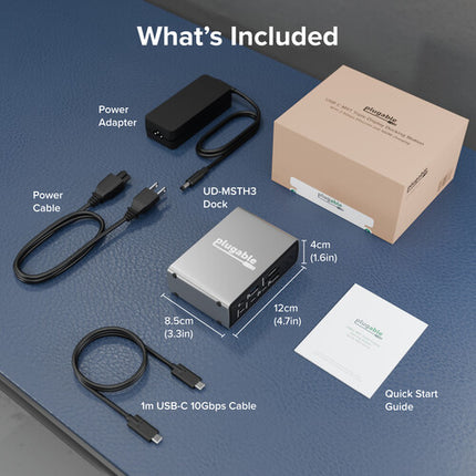Plugable Docking Station USB-C 15 en 1 Triple Display 100W 2.5GbE