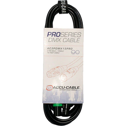ADJ DMX Pro Series Cable DMX 3-Pin XLR 15 pies PVC resistente