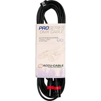 ADJ DMX Pro Series Cable DMX 3-Pin XLR 25 pies PVC resistente