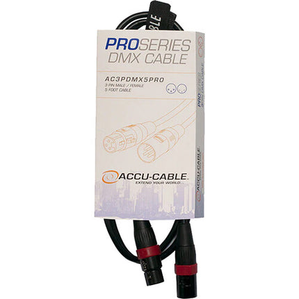 ADJ DMX Pro Series Cable DMX 3-Pin XLR 5 Pies PVC Resistente