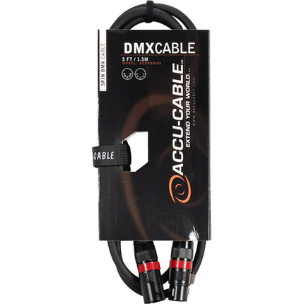 ADJ Accu-cable Cable DMX 5-pin 5 pies 22 AWG cobre estañado PVC