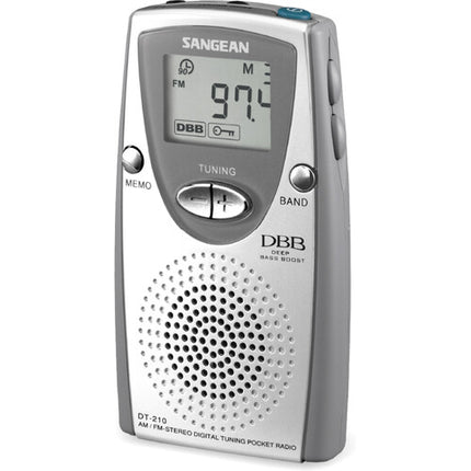 Sangean DT-210 Radio Portátil AM/FM Estéreo Túnel Digital 25 Memorías Auriculares