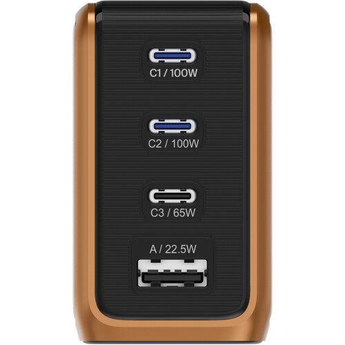 BMX GanSta Pixel Cargador USB 100W 4 Puertos con Pantalla Pixel naranja