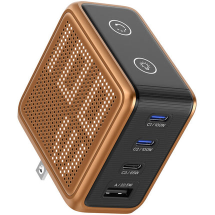 BMX GanSta Pixel Cargador USB 100W 4 Puertos con Pantalla Pixel naranja