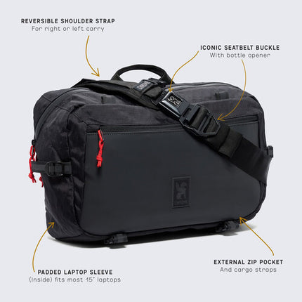 Chrome Industries Kadet Max Mochila 15L con Funda Padded para Laptop 15" y Correa Estabilizadora