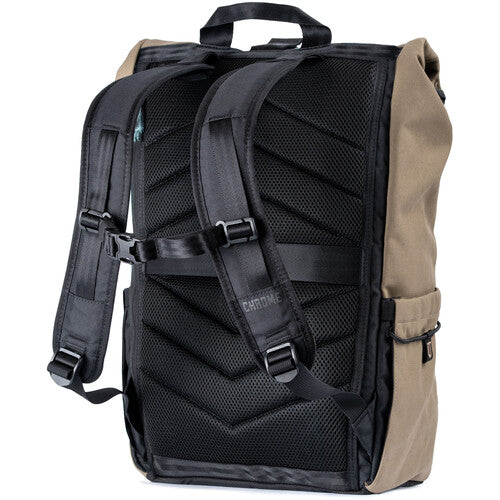 Chrome Industries Initiate Rolltop Mochila Coyote 26L con Funda Acolchada para Laptop y Porta Botellas