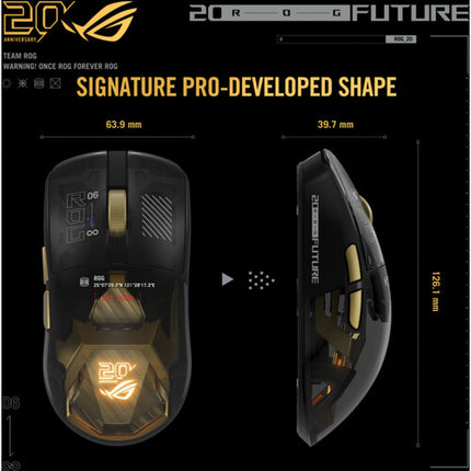 ASUS ROG Harpe II Extreme Edition 20 Ratón Gaming 65000 dpi 8000 Hz inalámbrico