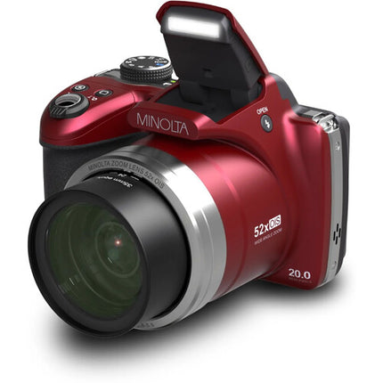 Minolta MN52Z DiMAGE Cámara Digital 20MP Zoom Óptico 52x Roja