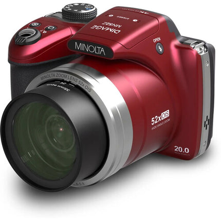 Minolta MN68Z DiMAGE Cámara Digital Roja 21MP 68x Zoom Óptico 32GB