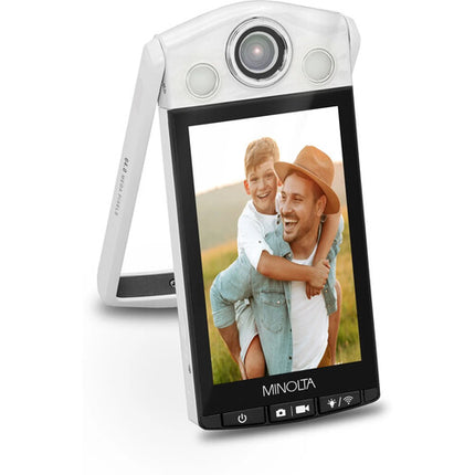 Minolta MN4KFLIP Cámara para Vlogging 64MP 4K con Soporte y Tarjeta 32GB