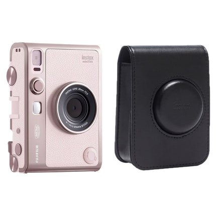 FUJIFILM instax mini EVO Cámara Instantánea Híbrida con Estuche Rosa Suave