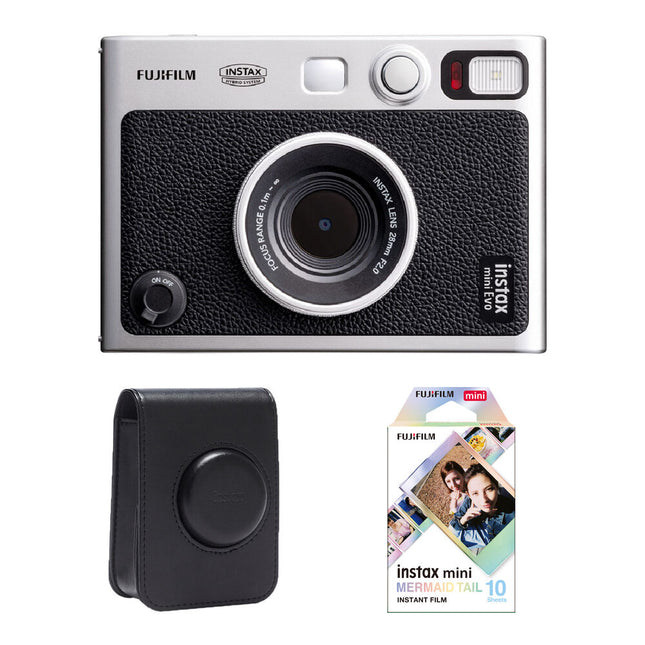 FUJIFILM instax mini EVO Cámara instantánea híbrida con objetivo 28mm f2 10 efectos y estuche negro