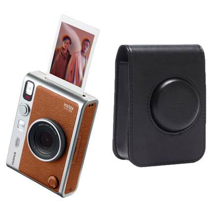 FUJIFILM instax mini EVO Cámara Instantánea Híbrida con Estuche Marrón