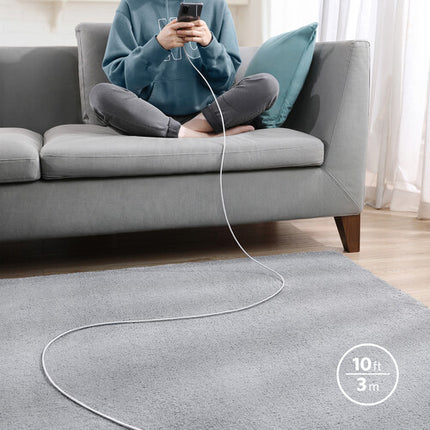 Anker Cable USB-C Trenzado 100W 10 pies Nylon Resistente Blanco