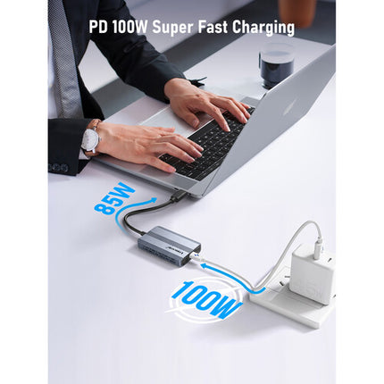 Lemorele Estación de Acoplamiento USB-C 3 en 1 con 100W PD y Doble Salida 4K60