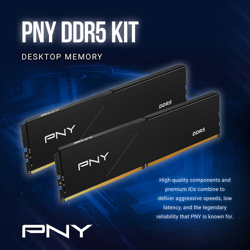 PNY 32GB DDR5 5600 MHz Kit Memoria Escritorio 2x16GB Low Profile