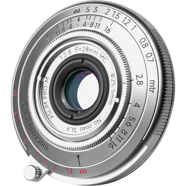 Brightin Star 28mm f/2.8 Pancake Lente Gran Angular Full-Frame 0.4" Grosor Plata
