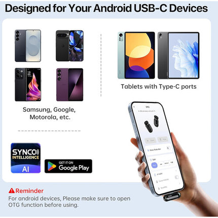 Synco SMICT AI Sistema Micrófono Inalámbrico Digital 2 Personas USB-C 2.4 GHz 328' Alcance 6h Uso