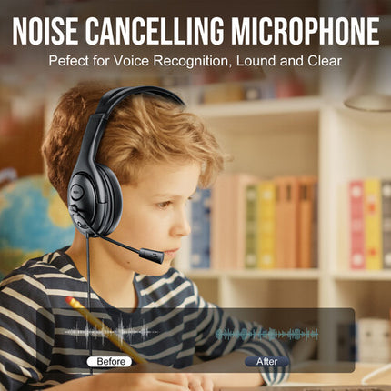 TechProtectus Auriculares Over-Ear con Cancelación de Ruido Cable 5 pies
