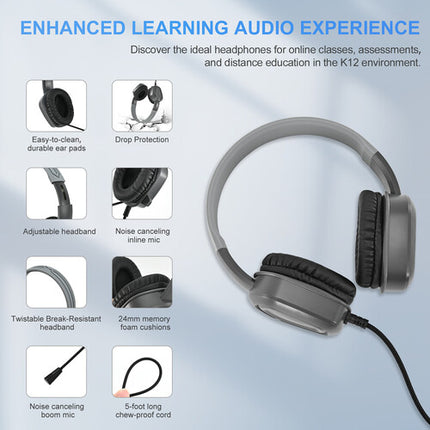 TechProtectus Auriculares USB-A con Cancelación de Ruido y Micrófono Boom