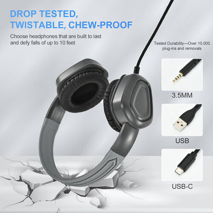 TechProtectus Auriculares USB-A con Cancelación de Ruido y Micrófono Boom