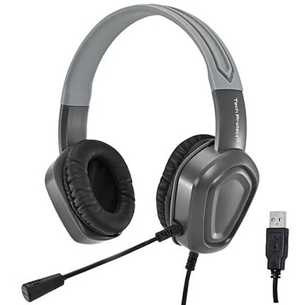 TechProtectus Auriculares USB-A con Cancelación de Ruido y Micrófono Boom