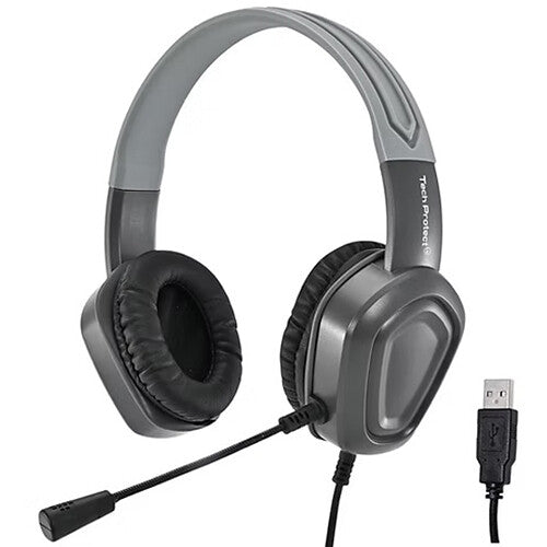 TechProtectus Auriculares USB-A con Cancelación de Ruido y Micrófono Boom