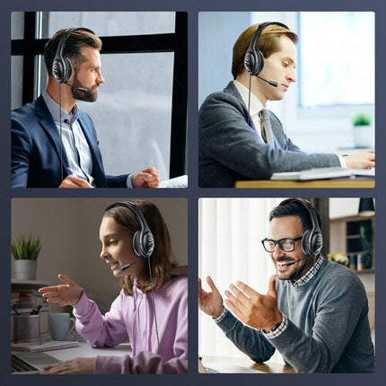 TechProtectus Auriculares USB Over-Ear con Cancelación de Ruido y Micrófono