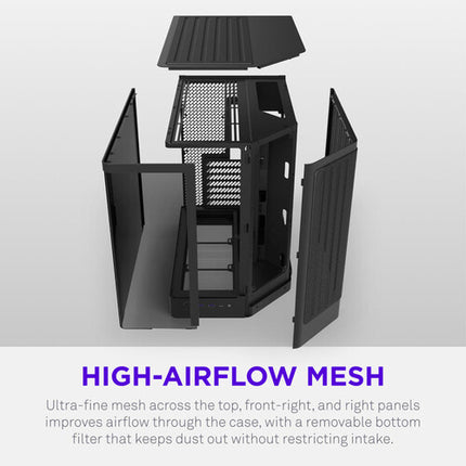 NZXT H6 RGB+ 2026 Caja Mini Torre ATX Negro Panel Cristal Templado