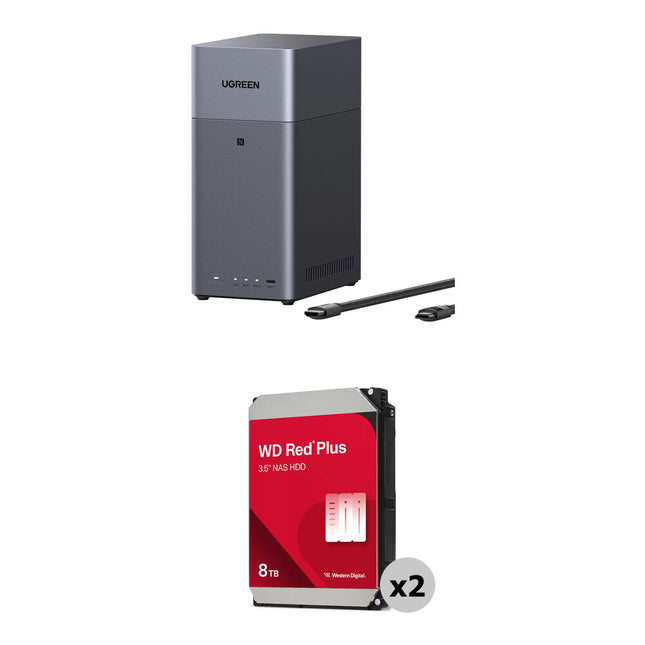 UGREEN 16TB NASync DH2300 Estuche NAS 2 Bahías 2 x 8TB 5640 rpm SATA III