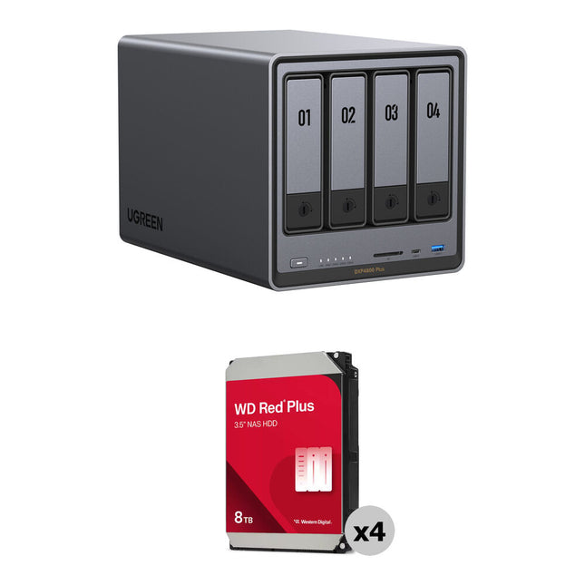 UGREEN 32TB NASync DXP4800 Plus 4-Bahías NAS con 8GB RAM 128GB SSD